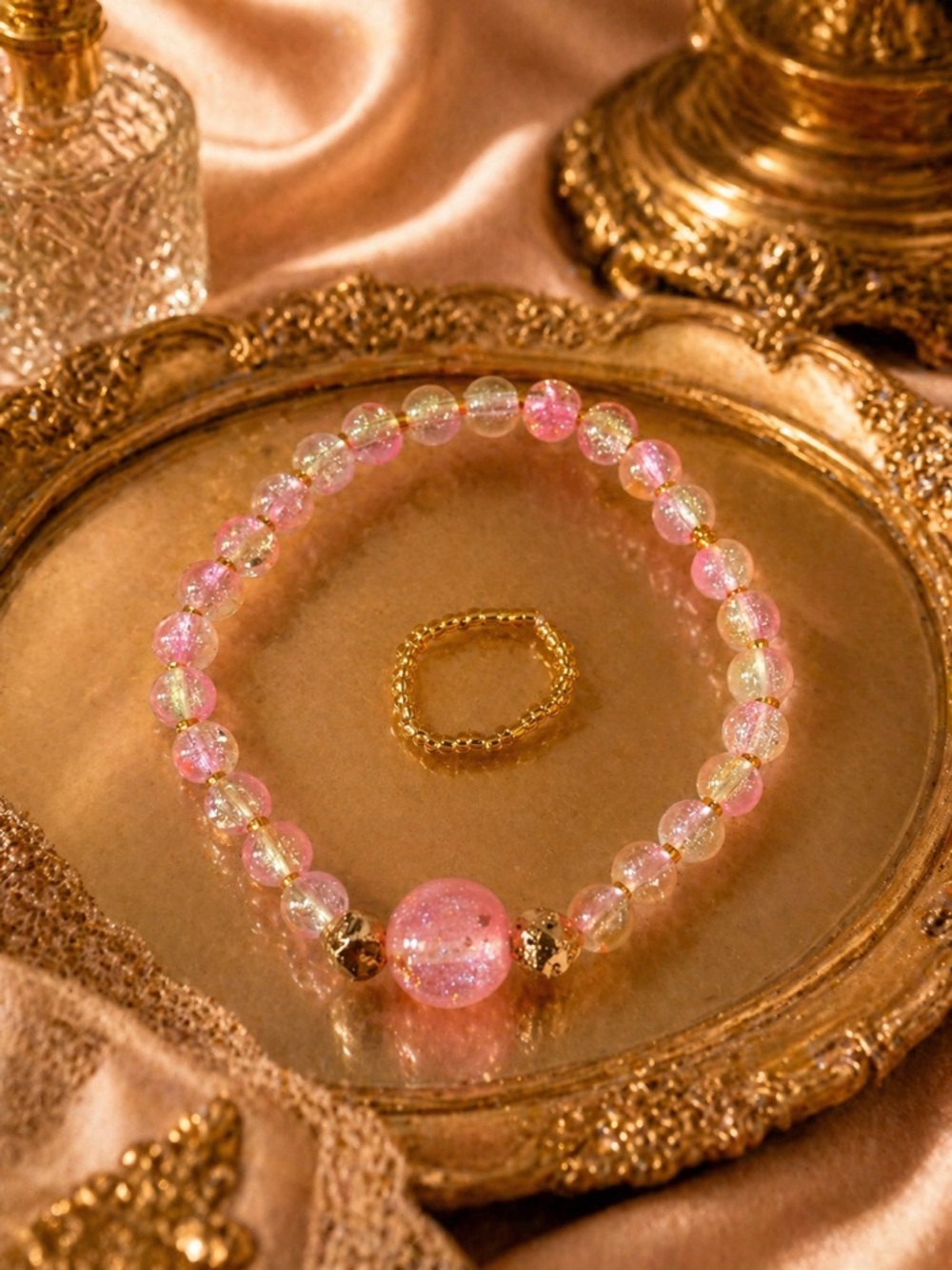 Golden Age Pink Bracelet & Ring Set 9”